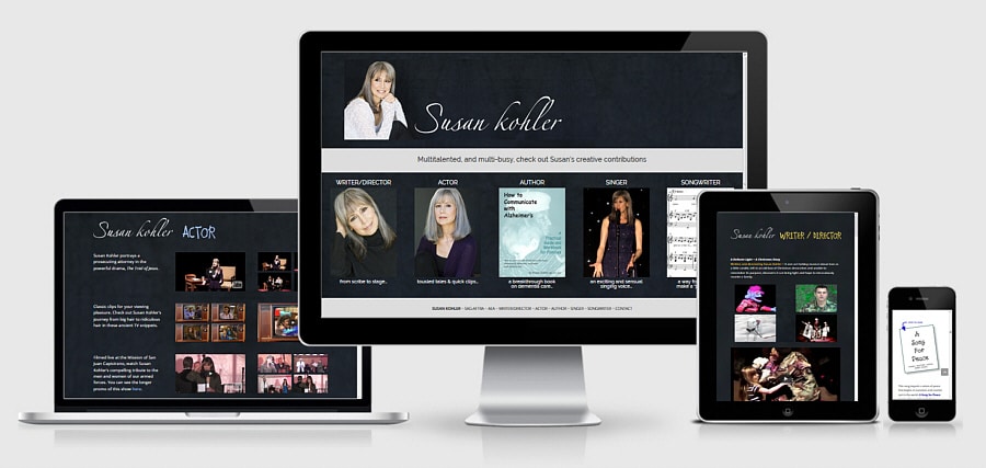 Theta Media Group Client Website Showcase | Susan Kohler | Writer/Director/Actor